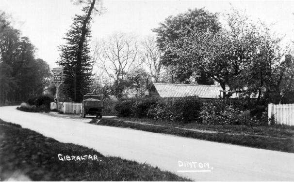 Bottle and Glass, Gibraltar, main road with pub sign, C.1925